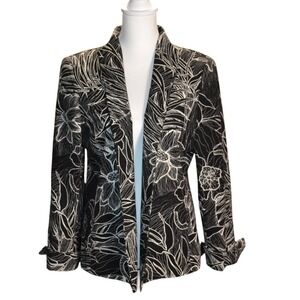 Austin Reed Floral Print Open‎ Front Everyday Travel Casual Work Blazer Jacket